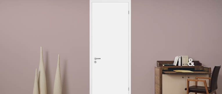 Darstellung einer raumhohen Zimmertür in weiß